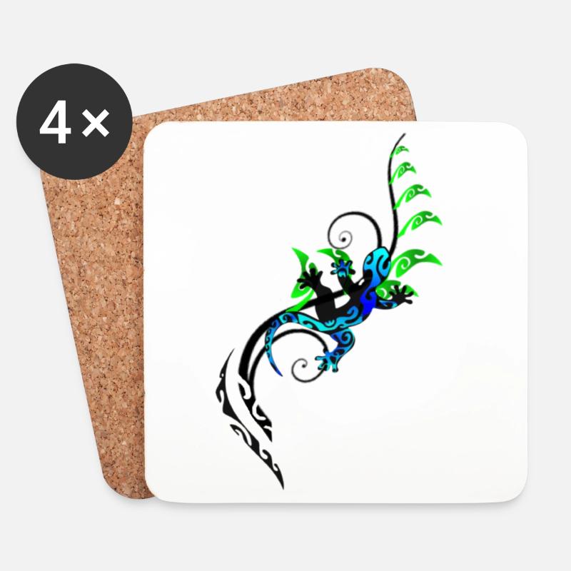 MOKO - BLUE - Coasters (set of 4) - white