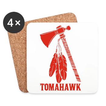 red tomahawk - Coasters (set of 4) - white - Front