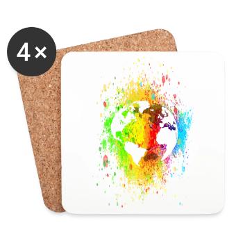 world 03 07 03 01 - Coasters (set of 4) - white - Front