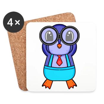 Teleskop Astronomie Astronom Pinguin - Untersetzer (4er-Set) - Weiß - Vorne