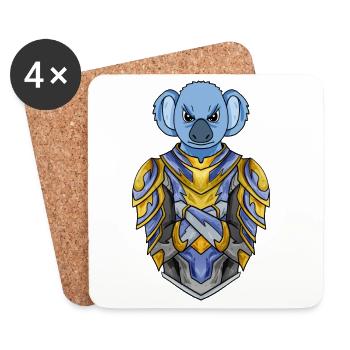 Chevalier Koala Croisé - Dessous de verre (lot de 4) - blanc - Devant