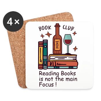 Fun Books Club - Coasters (set of 4) - white - Front