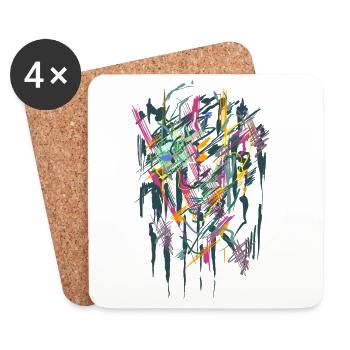 Kunst - Untersetzer (4er-Set) - Weiß - Vorne