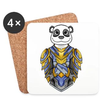 Knight Panda cool - Coasters (set of 4) - white - Front