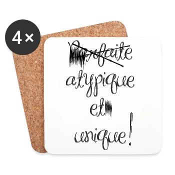 parfaite NON atypique et unique - Dessous de verre (lot de 4) - blanc - Devant