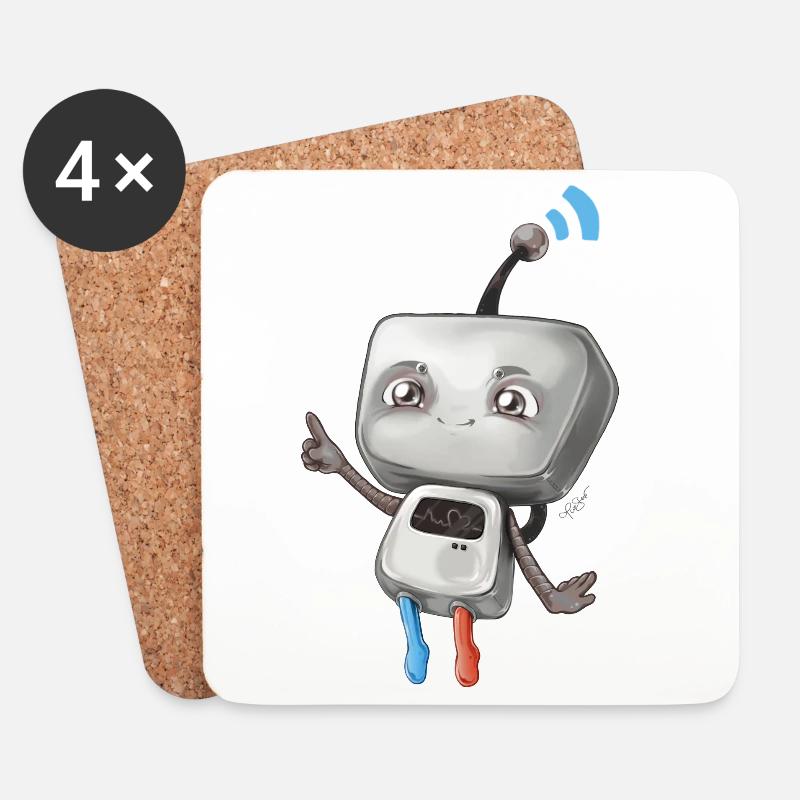 Small robot - Coasters (set of 4) - white