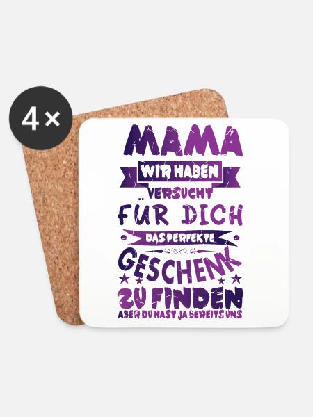 Geschenk für Mama - Untersetzer (4er-Set) - Weiß