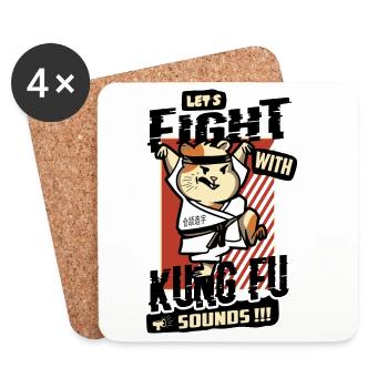 Kung Fu Hamster - Coasters (set of 4) - white - Front
