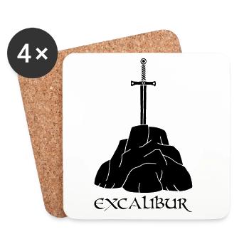 The Excalibur Sword (Black) - Coasters (set of 4) - white - Front