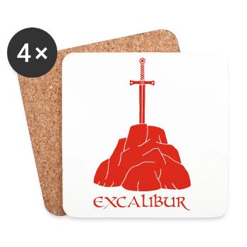 The Excalibur Sword (Red) - Coasters (set of 4) - white - Front