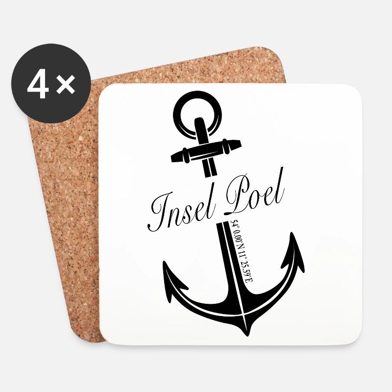 Insel Poel - Untersetzer (4er-Set) - Weiß