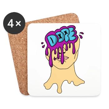 D.o.p.e Leaky Portrait - Coasters (set of 4) - white - Front
