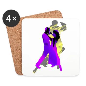 Danseurs de tango argentin - Dessous de verre (lot de 4) - blanc - Devant