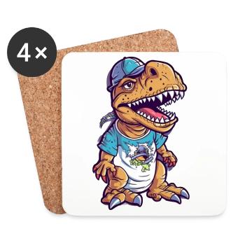Dino sneakers Streetwear Design - Coasters (set of 4) - white - Front