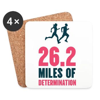 Marathon - 26,2 miles de détermination - Dessous de verre (lot de 4) - blanc - Devant