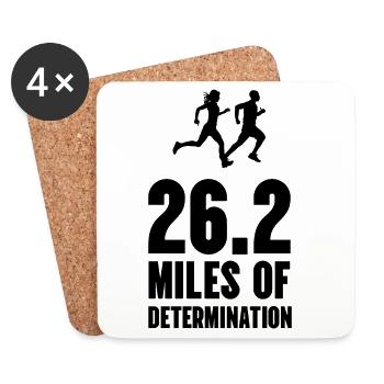 Marathon - 26,2 miles of Determination - Coasters (set of 4) - white - Front