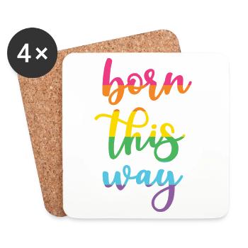 Pride Month - Born This Way - Coasters (set of 4) - white - Front