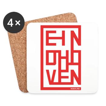 EINDHOVEN Design – Style moderne et urbain - Dessous de verre (lot de 4) - blanc - Devant