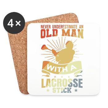Lacrosse Großvater - Untersetzer (4er-Set) - Weiß - Vorne