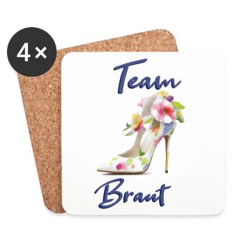Team Braut - Untersetzer (4er-Set) - Weiß - Vorne