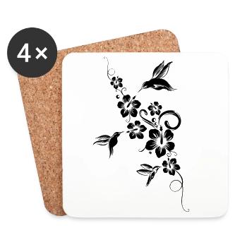 Colibri Hibiscus Colibri d’été - Dessous de verre (lot de 4) - blanc - Devant