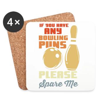 Blague de bowler - Dessous de verre (lot de 4) - blanc - Devant