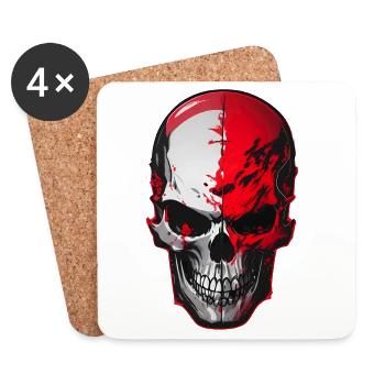 Skull - Coasters (set of 4) - white - Front