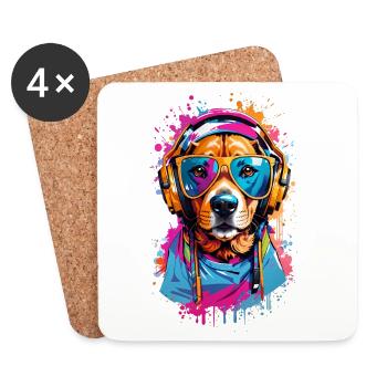 Cool Dog - Coasters (set of 4) - white - Front