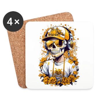 Sugar Skull - Coasters (set of 4) - white - Front