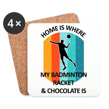 Badminton Badminton Badminton Player Chocolate - Coasters (set of 4) - white - Front