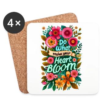 Faites ce qui fait fleurir votre cœur - Dessous de verre (lot de 4) - blanc - Devant