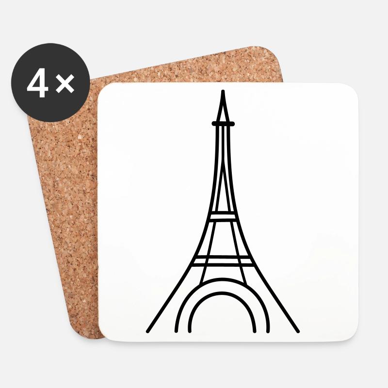 Paris - Untersetzer (4er-Set) - Weiß