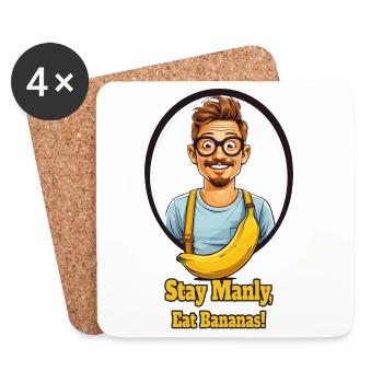 Bananas for Men - Coasters (set of 4) - white - Front