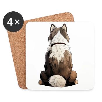 Siberian Husky - Untersetzer (4er-Set) - Weiß - Vorne