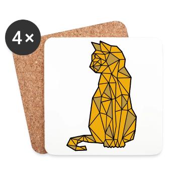 Cat Cat Shirt Cat Owner - Coasters (set of 4) - white - Front