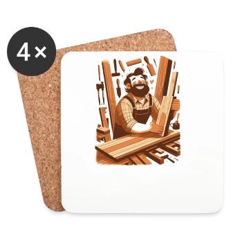 ich und mein holz forst holztransport forstwirt - Untersetzer (4er-Set) - Weiß - Vorne
