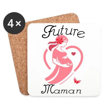 Future maman - Dessous de verre (lot de 4) - blanc - Devant