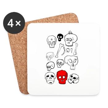 Skull group - Coasters (set of 4) - white - Front