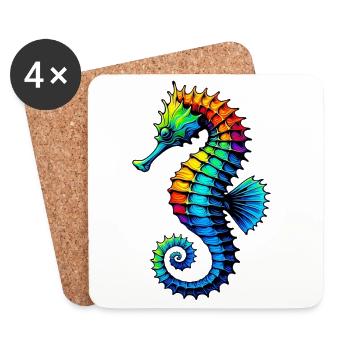 Seahorse - Coasters (set of 4) - white - Front