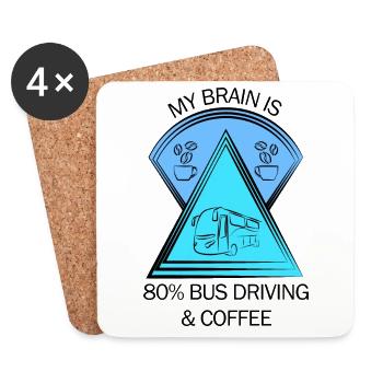 Bus Busfahrer Schulbus Autobus Busfahrerin Kaffee - Untersetzer (4er-Set) - Weiß - Vorne
