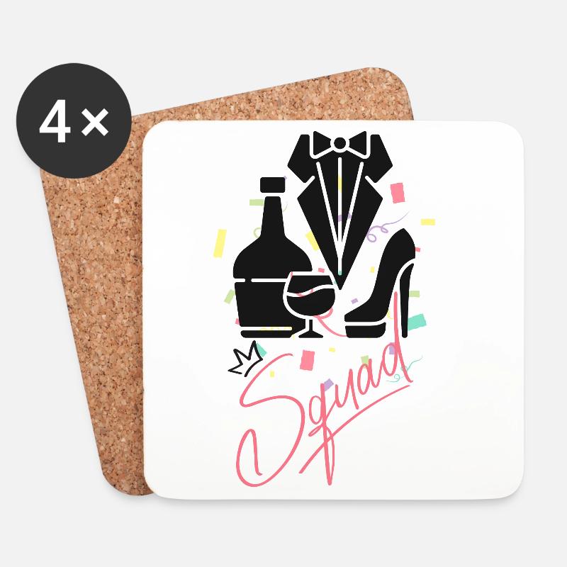 Junggesellenabschied Frauen - Design - Untersetzer (4er-Set) - Weiß