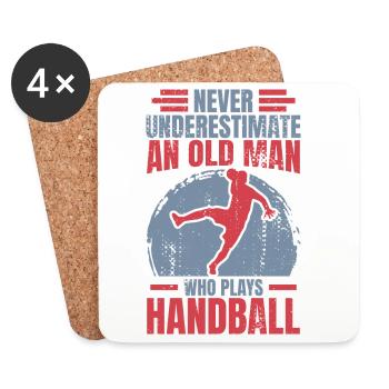 Handball Grandfather - Coasters (set of 4) - white - Front