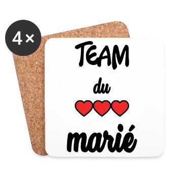 MARIE. FUTUR MARIE. EVJF. TEAM. TEAM MARIE - Dessous de verre (lot de 4) - blanc - Devant