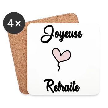 RETRAITE. JOYEUSE RETRAITE - Dessous de verre (lot de 4) - blanc - Devant