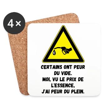 Fear of filling up with gas - Coasters (set of 4) - white - Front