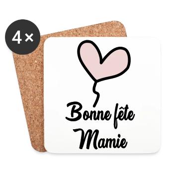 MAMIE. GRAND-MERE. FÊTE DES MÈRES - Dessous de verre (lot de 4) - blanc - Devant