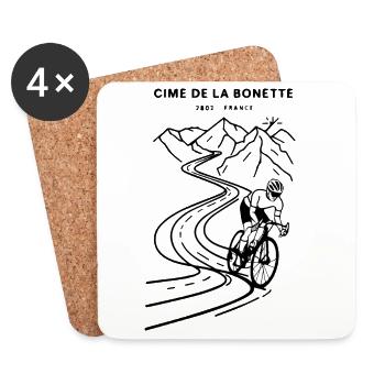 Ascent to the Cime de la Bonette - Coasters (set of 4) - white - Front