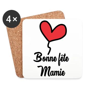 GRANNY. MOTHER'S DAY. HAPPY BIRTHDAY GRANDMA. I LOVE YOU - Coasters (set of 4) - white - Front