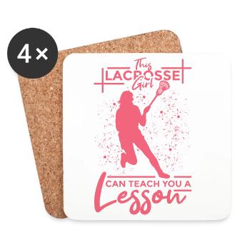 Lacrosse Girl - Coasters (set of 4) - white - Front
