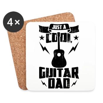 Tout simplement un papa guitariste cool - Dessous de verre (lot de 4) - blanc - Devant